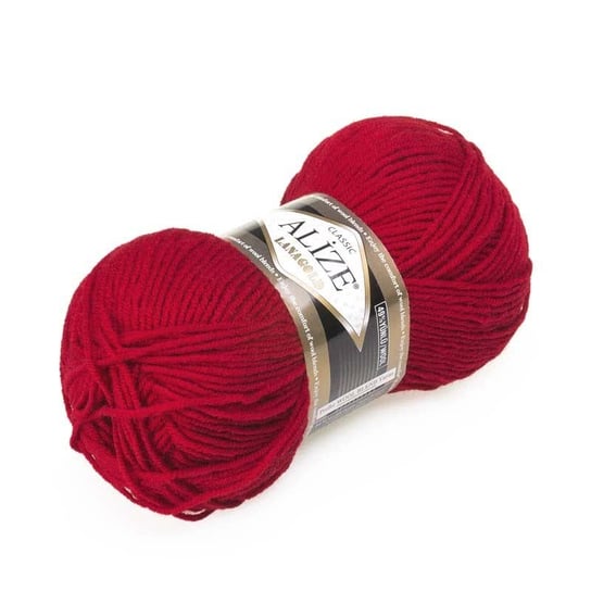 Włóczka Alize Lanagold nr 56 czerwony, na swetry, wełna + akryl Alize