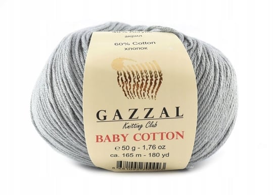 Włóczka Gazzal Baby Cotton 3430 - 50g - szary Gazzal