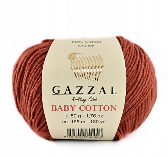 Włóczka Gazzal Baby Cotton 3453 50g palona cegła Gazzal