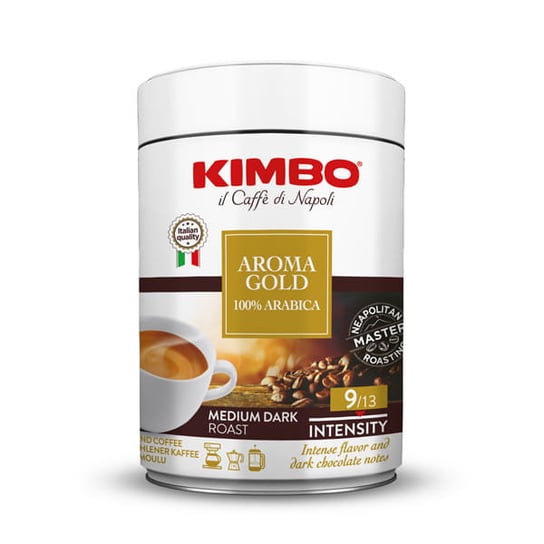 Włoska kawa mielona w puszce KIMBO Aroma Gold 100% Arabika, 250 g Kimbo