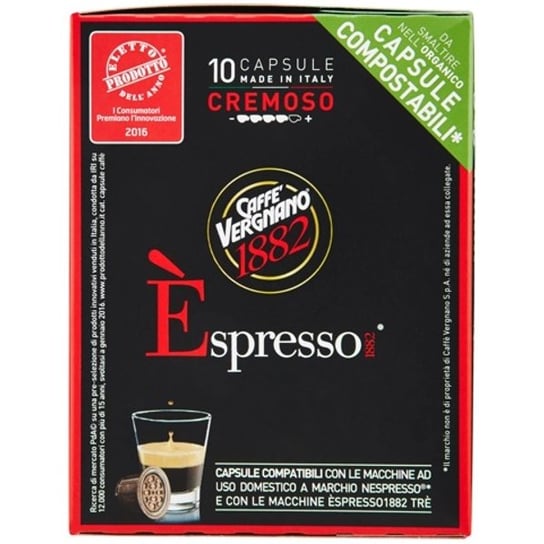 Włoska kawa w kapsułkach, import CAFFE VERGNANO Nespresso Cremoso, 10 kapsułek Caffe Vergnano