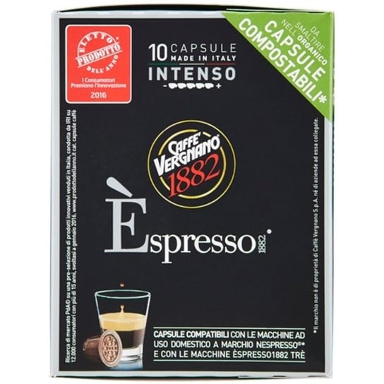 Włoska kawa w kapsułkach, import CAFFE VERGNANO Nespresso Intenso, 10 kapsułek Caffe Vergnano