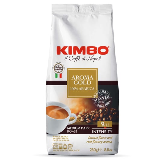 Włoska kawa ziarnista import KIMBO Aroma Gold 100% Arabica, 250 g Kimbo