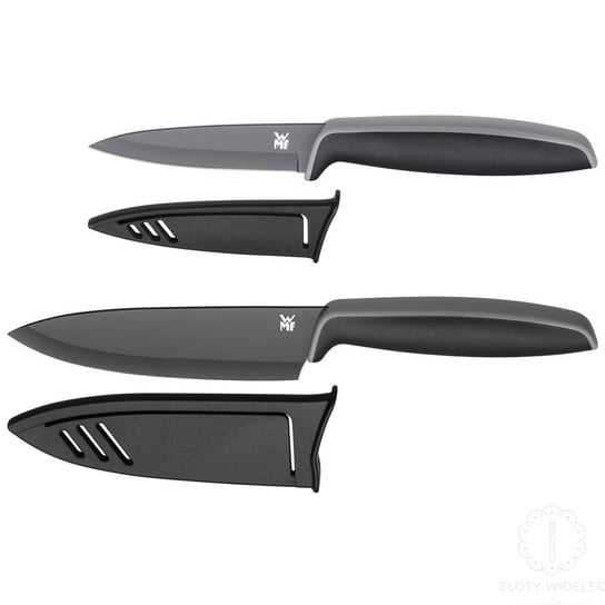 WMF zestaw 2 czarnych noży Touch z osłonkami WMF