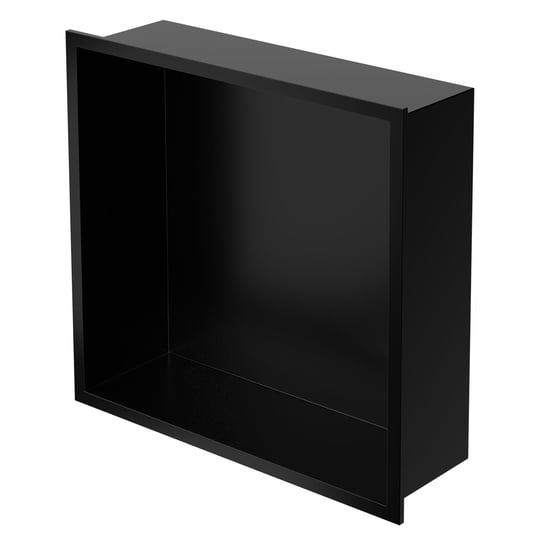 Wnęka prysznicowa 30x30 cm czarna wykonana ze stali nierdzewnej, wnękowa ścienna półka prysznicowa LuxeBath LuxeBath