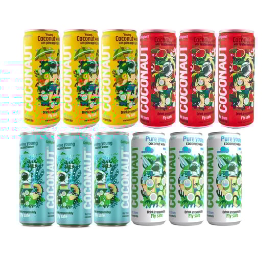 Woda kokosowa COCONAUT MIX zestaw 12 x 320 ml Coconaut
