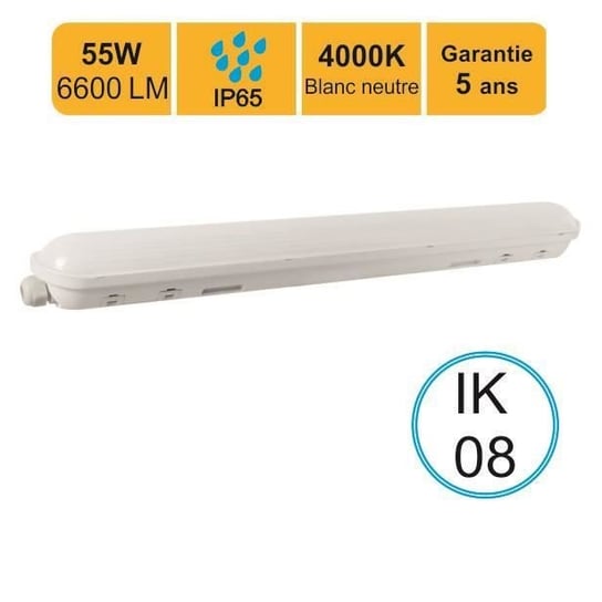 Wodoodporna taśma LED 1500mm 55W (odpowiednik 2x58W) 6600 LM - łączona - Neutralna biel (4000K) IP65 Inna marka