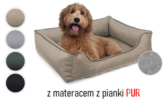 Wodoodporne legowisko posłanie kanapa materac mata dla psa 65x50 Sofa Valencia Standard rozbieralne rozmiar S kolor beżowy/czarny Inna marka