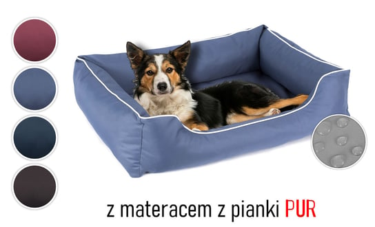 Wodoodporne legowisko posłanie kanapa materac mata dla psa 65x50 Sofa Valencia Standard rozbieralne rozmiar S kolor niebieski/biały Inna marka