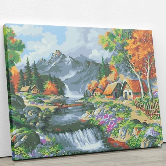 Wodospad pod górami - Malowanie po numerach 30x40 cm ArtOnly