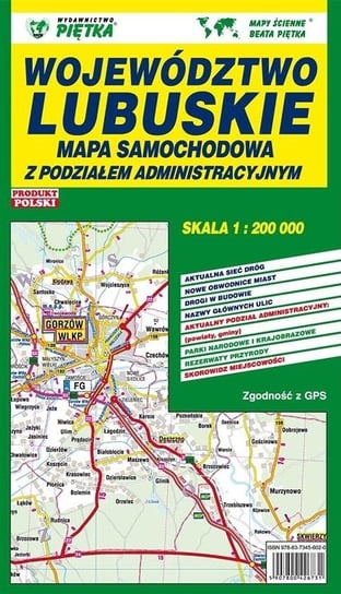 Województwo Lubuskie 1:200 000 mapa samochodowa Wydawnictwo Piętka
