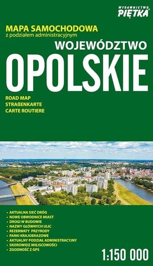 Województwo Opolskie 1:150 000 mapa samochodowa Wydawnictwo Piętka