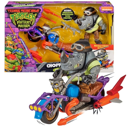 Wojownicze Żółwie Ninja Chopper Cycle Pojazd Z Figurką Rocksteady Cycle Playmates Playmates
