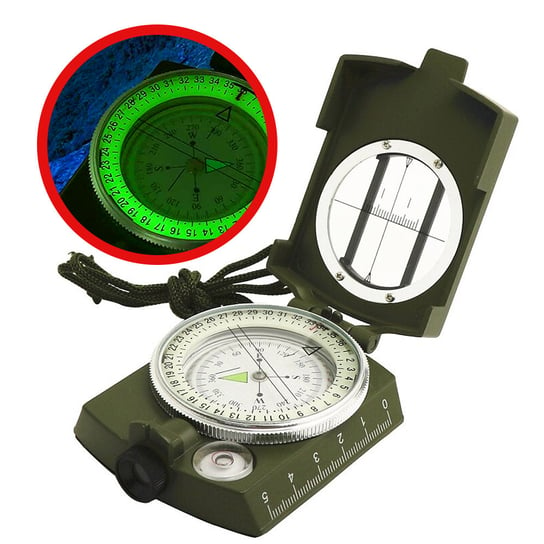 Wojskowy kompas pryzmatyczny mapowy busola 2w1 Zolta