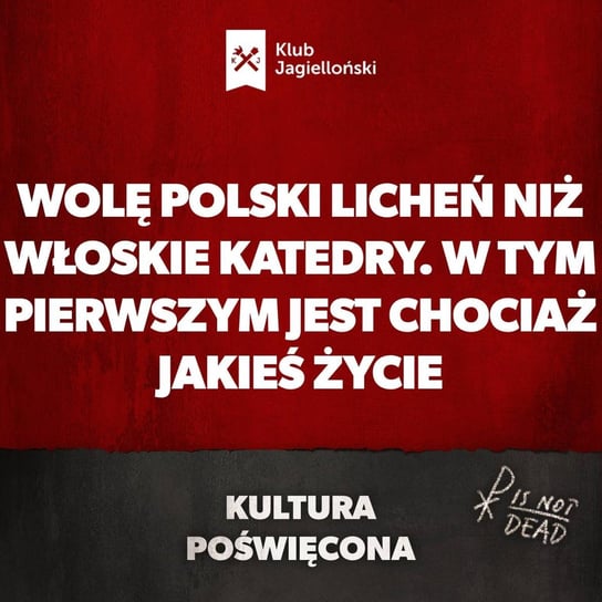 Wolę polski Licheń niż włoskie katedry. W tym pierwszym jest chociaż jakieś życie - Kultura Poświęcona - podcast Opracowanie zbiorowe
