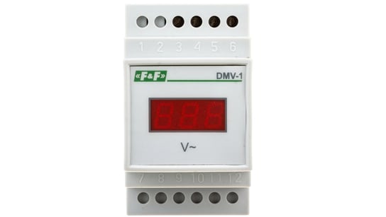 Woltomierz 1-fazowy cyfrowy modułowy 100-300V AC dokładność 1 DMV-1 F&F