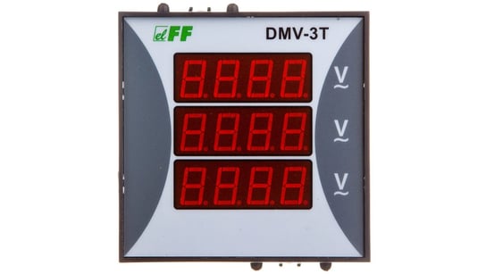 Woltomierz 3-fazowy cyfrowy modułowy 100-300V AC dokładność 0,5 TrueRMS DMV-3T F&F
