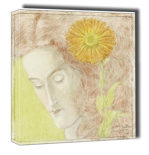 Woman’S Head With Red Hair And Chrysanthemum, Jan Toorop - Obraz Na Płótnie 60X60 Cm Galeria Plakatu