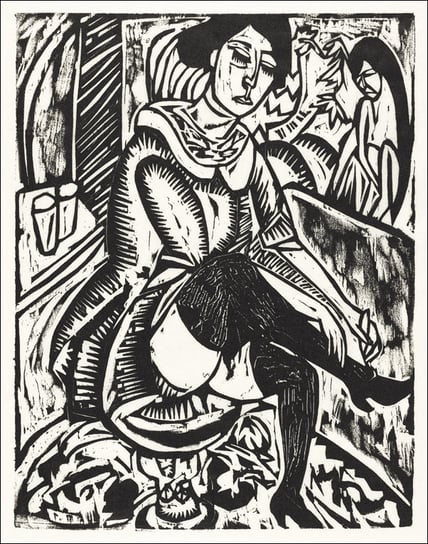Woman Tying Her Shoe, Ernst Ludwig Kirchner - plakat 29,7x42 cm Galeria Plakatu