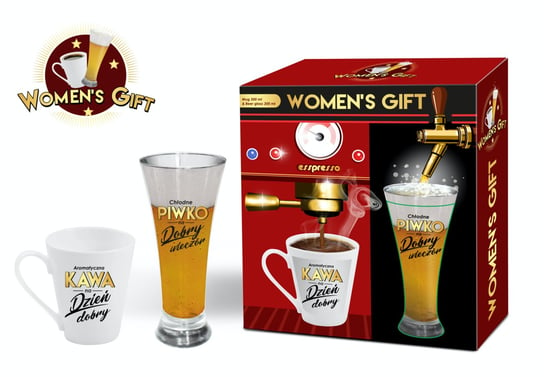 Women's Gift, Zestaw prezentowy dla kobiety: kubek + szklanka do piwa BGtech