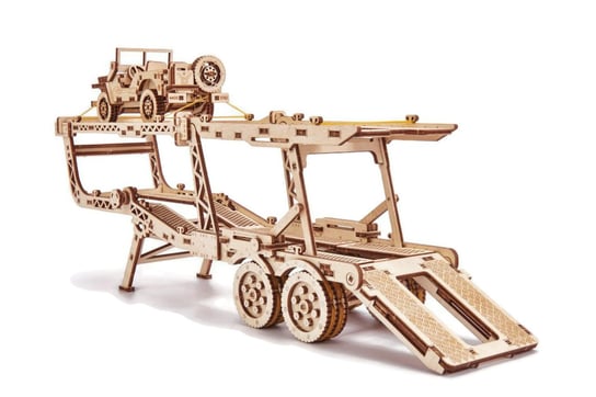 Wood Trick, puzzle mechaniczne Naczepa do Big truck z jeepem Wood Trick