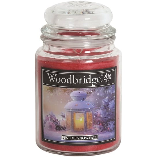 Woodbridge duża świeca zapachowa w szklanym słoju 2 knoty 565 g - Festive Snowfall Woodbridge Candle