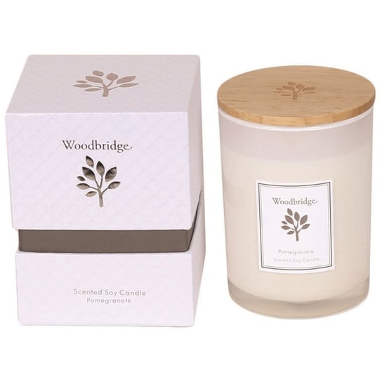 Woodbridge świeca zapachowa sojowa w szkle 270 g pudełko - Pomegranate Woodbridge Candle