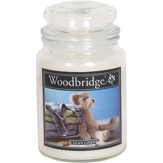 Woodbridge świeca zapachowa w słoju duża 2 knoty 565 g - Clean Linen Woodbridge Candle