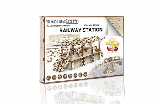 Wooden.City, puzzle 3D Stacja kolejowa Wooden.City