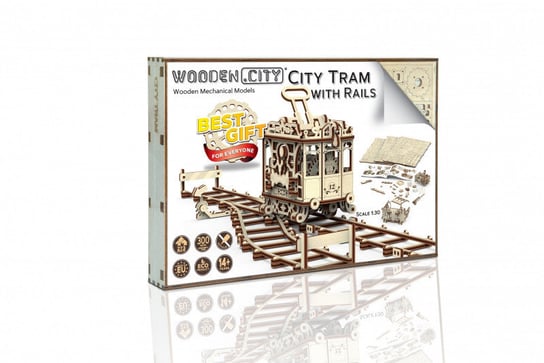 Wooden.City, puzzle 3D Tramwaj z torami kolejowymi Wooden.City