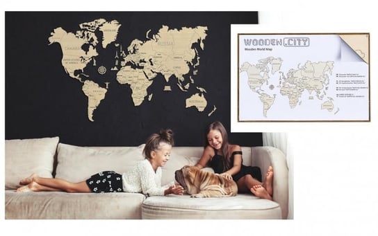 Wooden City, zestaw konstrukcyjny 3D Mapa świata XL Wooden.City