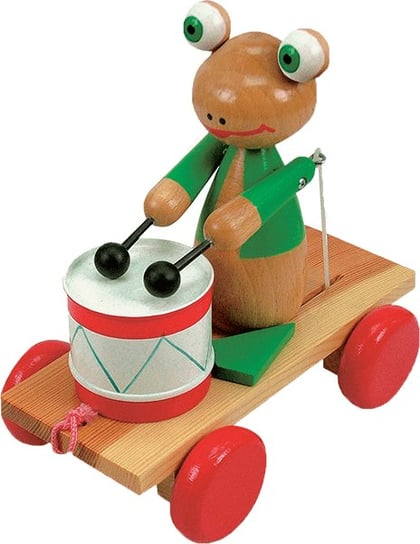 Woody, zabawka do ciągnięcia Żaba z bębenkiem Woody