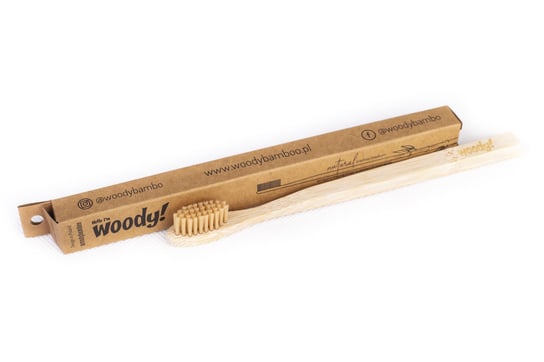 WoodyBamboo, bambusowa szczoteczka do zębów średnia, 1 szt. WoodyBamboo