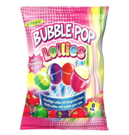 Woogie Lizaki z Gumą Bubble Pop 144 g Inna marka