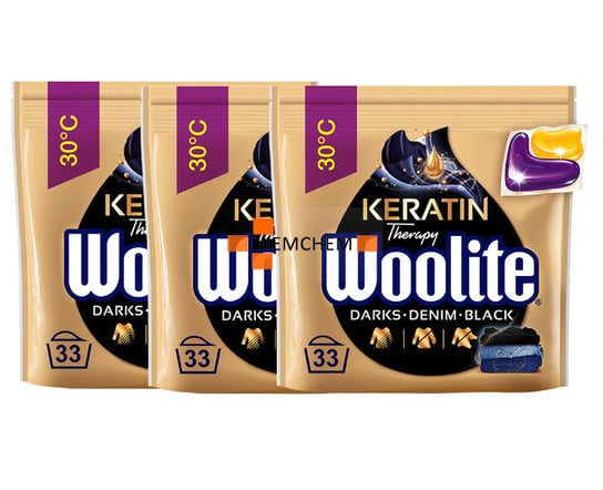 Woolite Black Dark Kapsułki do Prania Czarnego 3 x 33szt Woolite