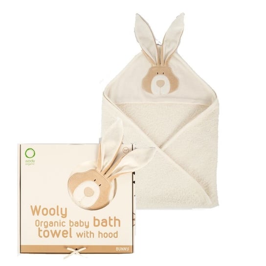Wooly Organic, Classic Bunny, Ręcznik kąpielowy z kapturem, Zajączek, 75x75 cm Wooly Organic