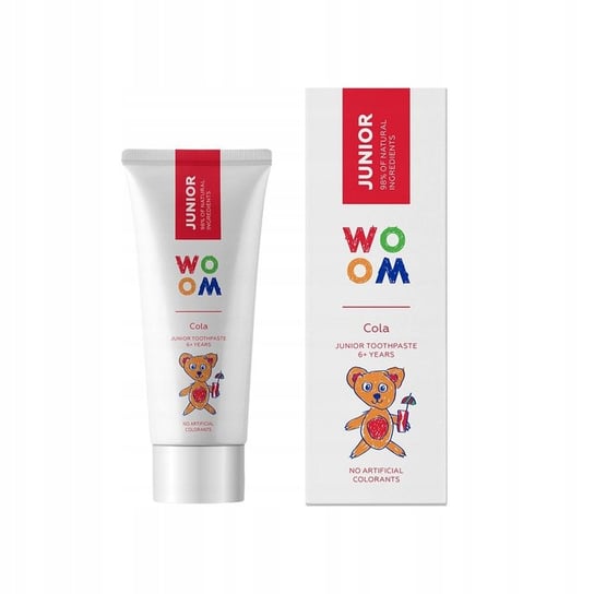Woom, Junior naturalna pasta do zębów dla dzieci 6+ lat Cola 50ml Woom