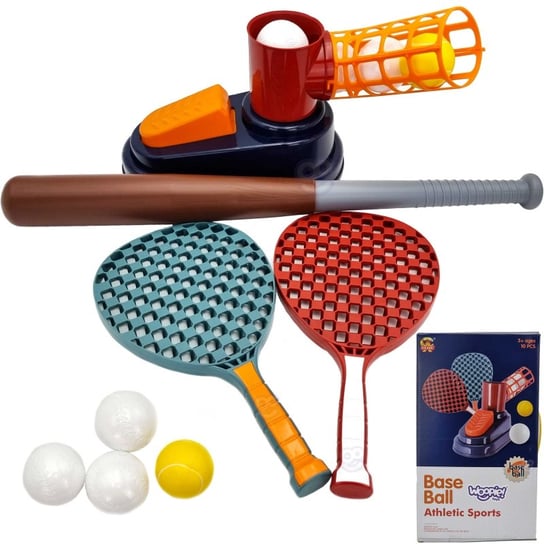 WOOPIE Zestaw Sportowy Baseball + Badminton dla Dzieci + 4 piłki Woopie