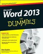 Word 2013 For Dummies Gookin Dan