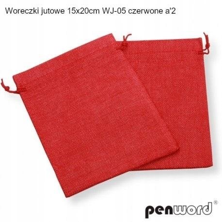 Woreczki Jutowe 15X20Cm Wj-05 Czerwone 2Szt Penword PENWORD