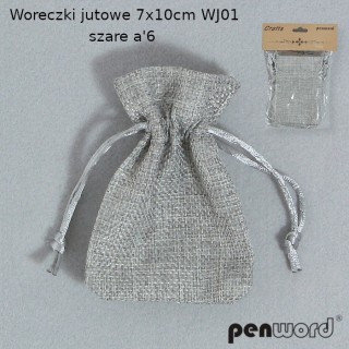 Woreczki Jutowe 7X10Cm Wj-01 Szare A'6 Penword PENWORD