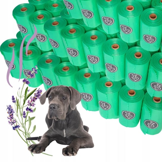 Woreczki na psie odchody WORKI NA KUPY 900 szt BIO zapachowe lawendy Lalazoo