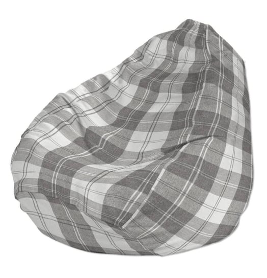 Worek do siedzenia Edinburgh, krata szaro-biały, 50x85 cm Dekoria
