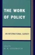 Work of Policy Colebatch H. K.