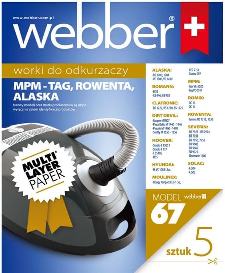 Worki do odkurzacza Webber (67) Mpm/Romix/Solac Webber