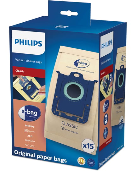 Worki do odkurzaczy PHILIPS S-Bag Classic FC8019/03, 15 szt. Philips