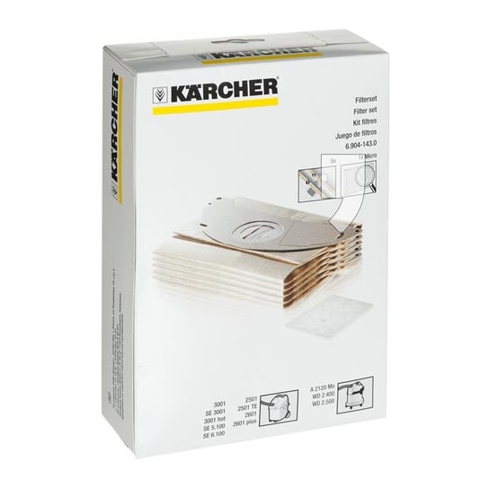 Worki filtracyjne do SE 5.100, zestaw: 5 worków filtracyjnych, 1 mikrofiltr KARCHER (6.904-143.0) Karcher