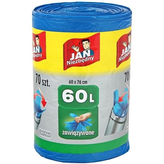 Worki zawiązywane JAN NIEZBĘDNY Easy-pack, 60 l, 70 szt. Jan Niezbędny