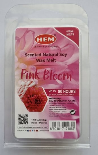 Wosk sojowy Pink Bloom do kominków zapachowych 6 sztuk HEM
