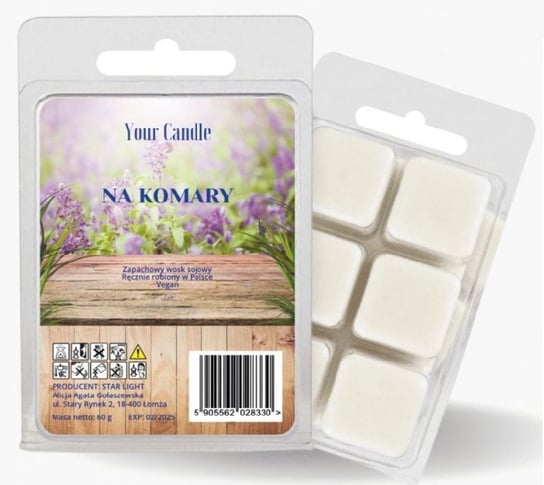 Wosk Zapachowy Sojowy Na Komary (6 X 10 G) 60 G - Your Candle (Produkt Sezonowy) Inna marka